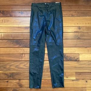NWT Zara Faux Leather Hi-Rise Legging Medium